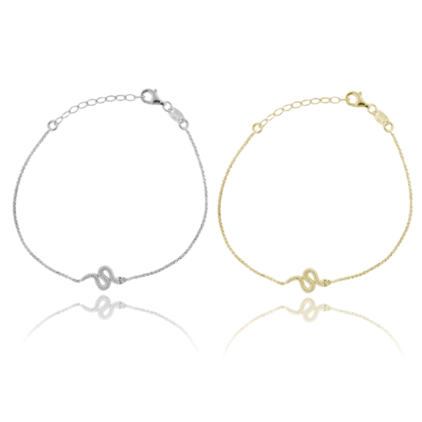 BRACCIALE ROLO' CON SERPENTE IN ARGENTO TIT 925 CM 17-19