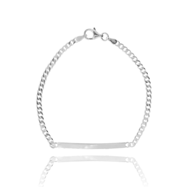 BRACCIALE CUBAN CHAIN CON TARGA MM 3 IN ARGENTO TIT 925 CM 19