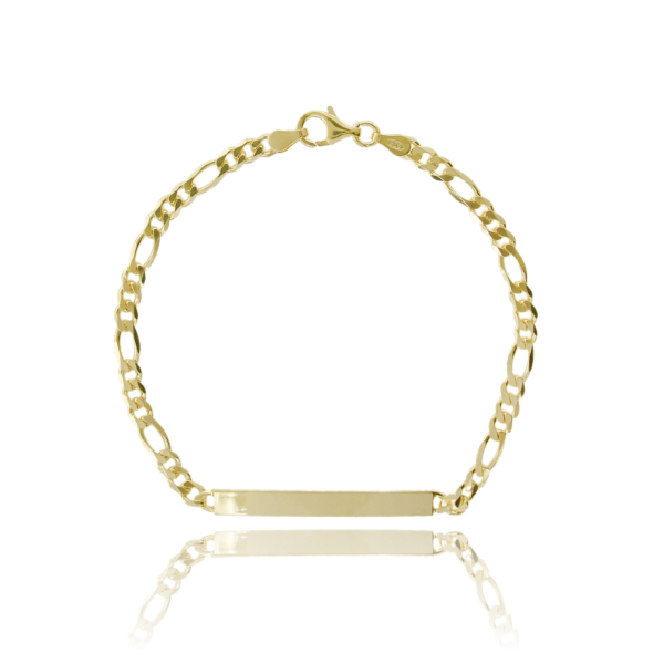 BRACCIALE 3+1 CON TARGA MM 4 IN ARGENTO TIT 925 CM 20