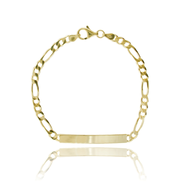 BRACCIALE 3+1 CON TARGA MM 5 IN ARGENTO TIT 925 CM 20