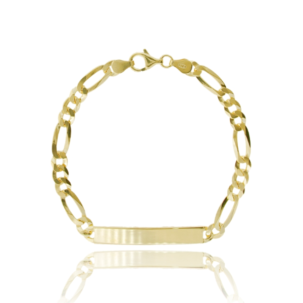 BRACCIALE 3+1 CON TARGA MM 6 IN ARGENTO TIT 925 CM 22