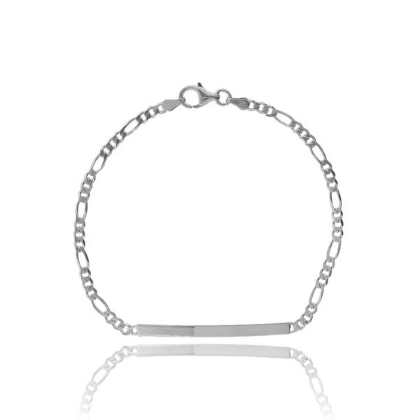 BRACCIALE 3+1 CON TARGA MM 3 IN ARGENTO TIT 925 CM 19