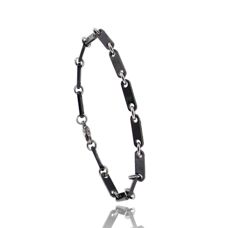 BRACCIALE IN ACCIAIO BICOLORE CM 21