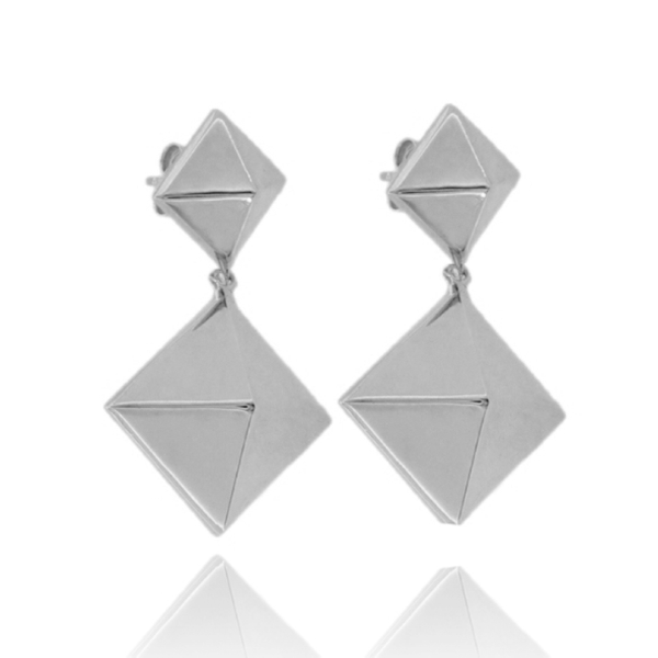 ORECCHINI DOPPIA BORCHIA IN ARGENTO TIT 925 