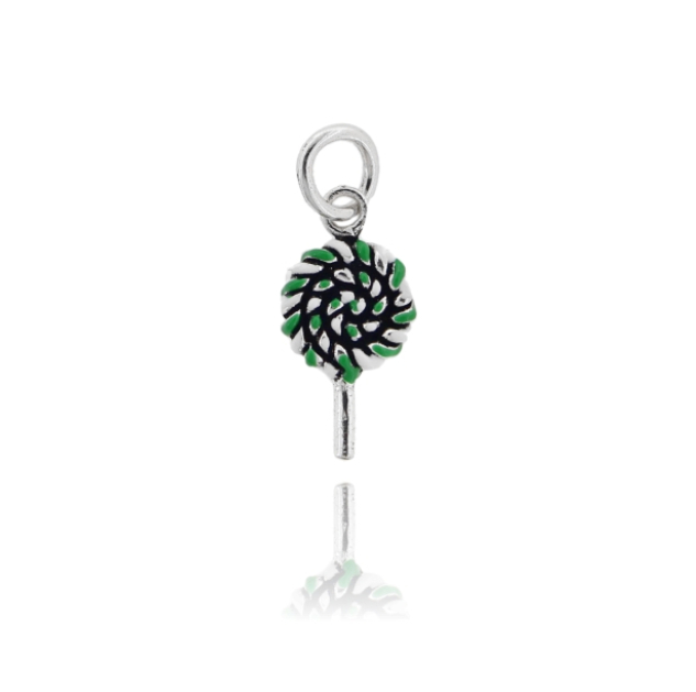 CIONDOLO SMALTO PZ 2 MM 17X6 IN ARGENTO MICROFUSO BRUNITO TIT 800 E SMALTO