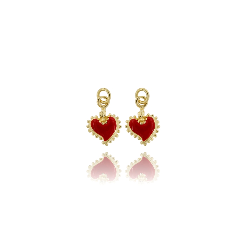CIONDOLO CUORE SACRO MM 13X10 PZ 2 IN ARGENTO MICROFUSO TIT 925 E SMALTO