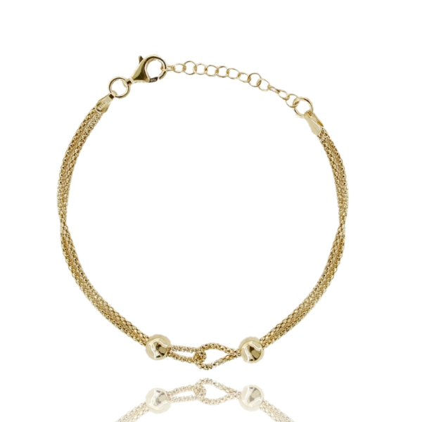 BRACCIALE POP CORN CON SFERE IN ARGENTO TIT 925‰ CM DA 17 ESTENSIBILE A 19