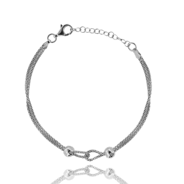 BRACCIALE POP CORN CON SFERE IN ARGENTO TIT 925‰ CM DA 17 ESTENSIBILE A 19