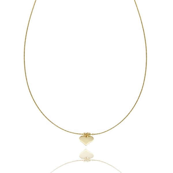COLLANA SEMIRIIDA DIAMANTATA CON CUORE IN ARGENTO TIT 925 CM 40-45