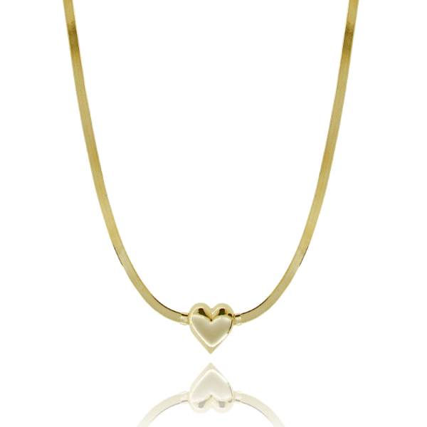 COLLANA SCHIENA D'ASINO CON CUORE IN ARGENTO TIT 925 CM 40-45