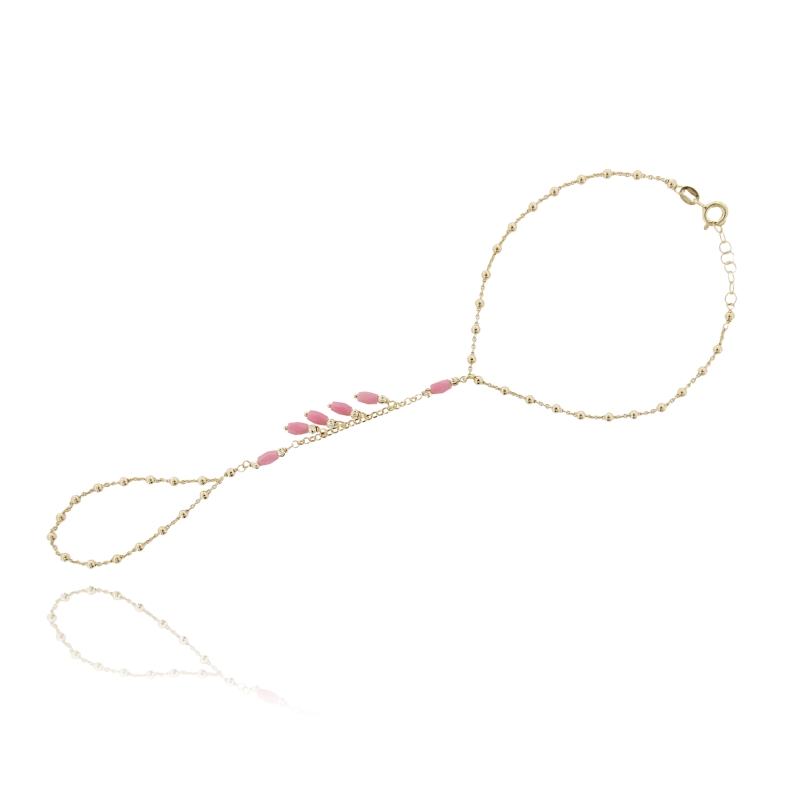 BRACCIALE BACIAMANO CON PIETRE IN ARGENTO DORATO TIT 925