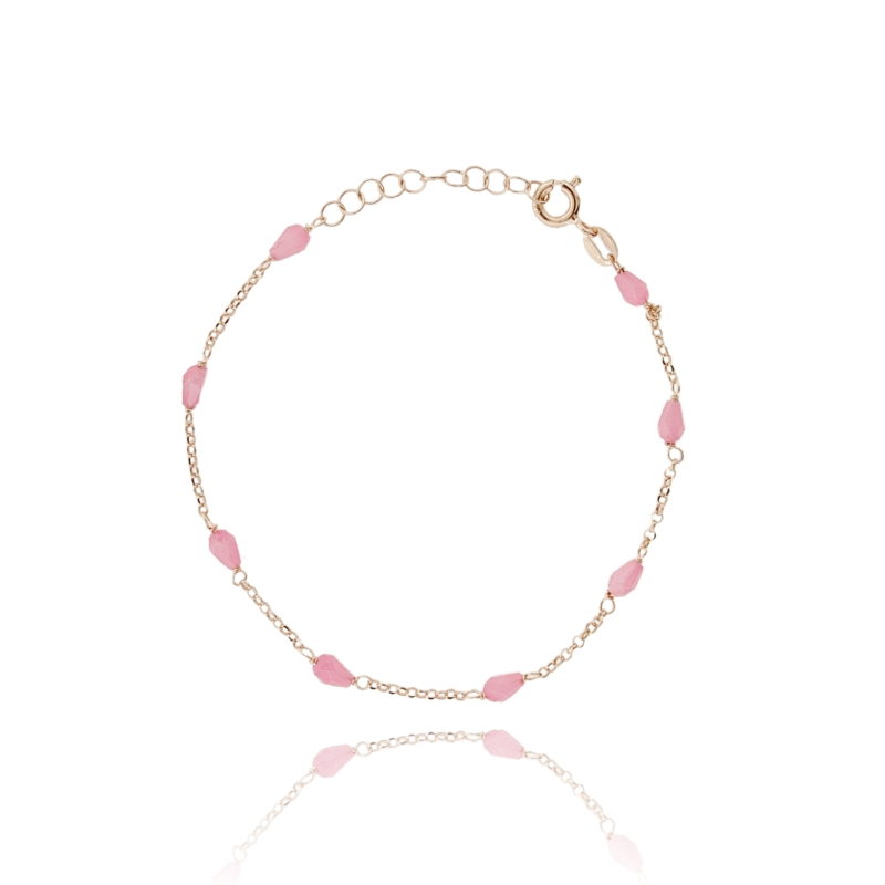 BRACCIALE ROLO' CON PIETRE ALTERNATE IN ARGENTO ROSATO TIT 925 CM 17-19