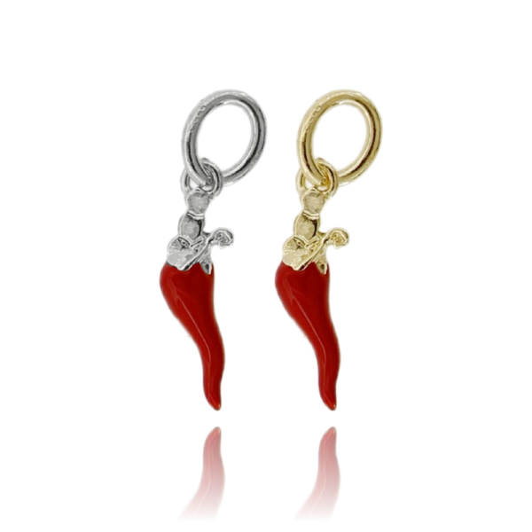 CIONDOLO CORNO MM 17 CON SAN GENNARO PZ 2 IN ARGENTO BRUNITO TIT 925 