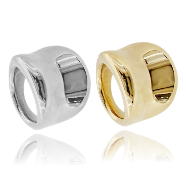 ANELLO CONCAVO IN ARGENTO TIT 925 