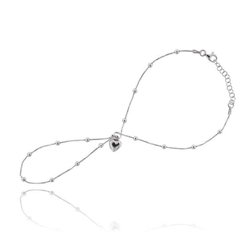 BRACCIALE BACIAMANO CON SFERE E STELLA IN ARGENTO RODIATO TIT 925