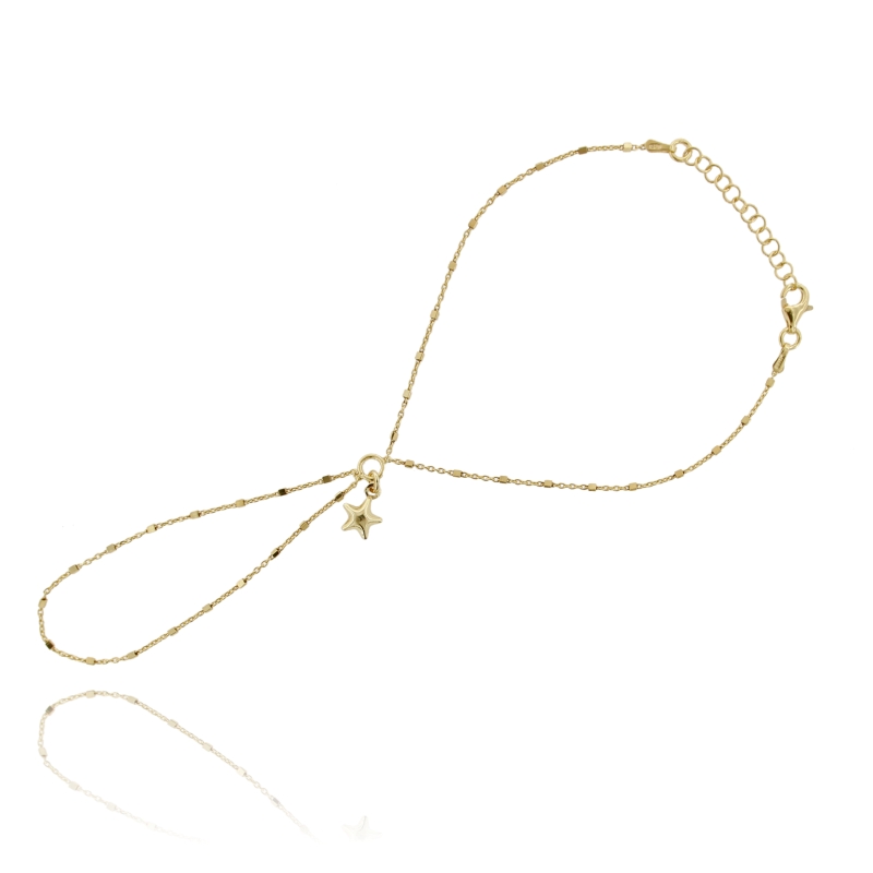 BRACCIALE BACIAMANO FORZATINA CON STELLA IN ARGENTO DORATO TIT 925
