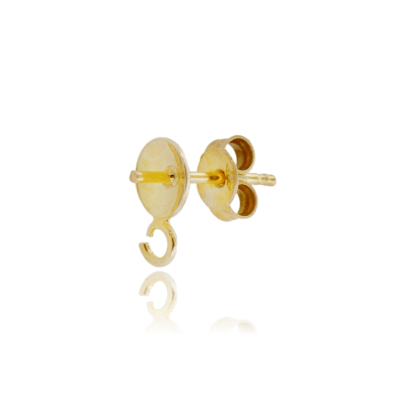 ATTACCO PER ORECCHINI A PERNO CON COPPIGLIETTA PORTA PERLA Ø6 MM CON MAGLINA 3 COPPIE IN ARGENTO 925‰
