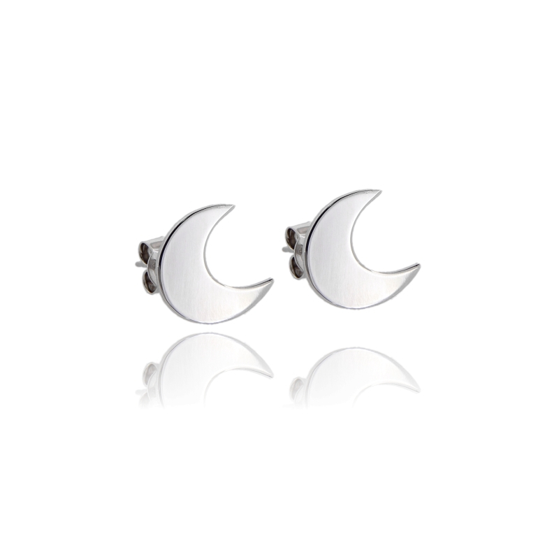ORECCHINI A LOBO LUNA MM 15X13 IN ARGENTO RODIATO TIT 925‰