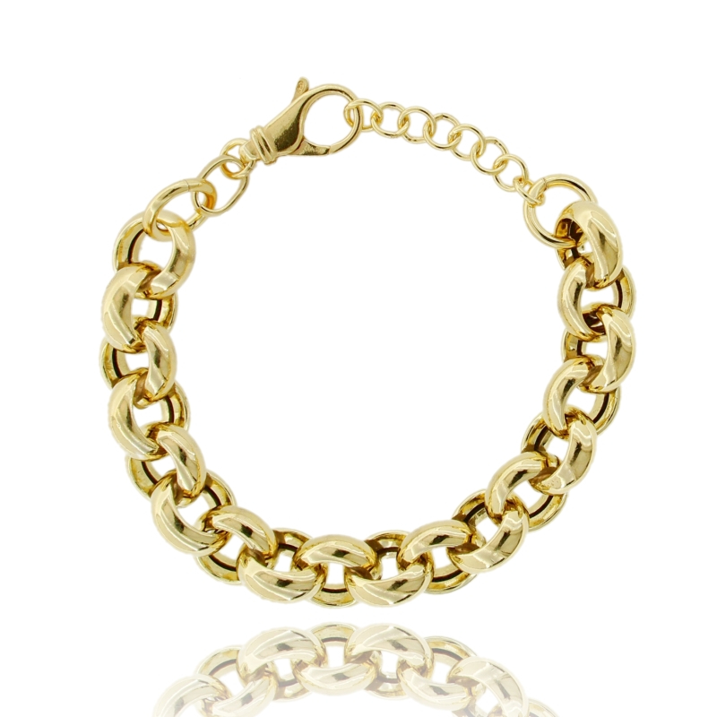 BRACCIALE ROLO' 13.5 MM 5 IN ARGENTO DORATO TIT 925 CM 19-21