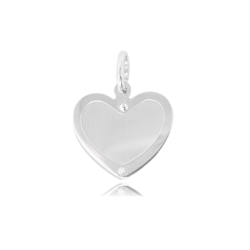 CIONDOLO CUORE CON CUORE RODIATO IN ARGENTO 925‰