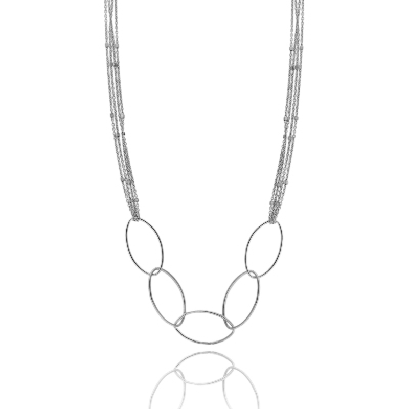 COLLANA CON SPOLE IN ARGENTO TIT 925‰ CM 40