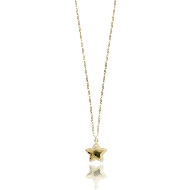 COLLANA FORZATINA CON STELLA IN ARGENTO RODIATO E DORATO TIT 925‰ CM 70