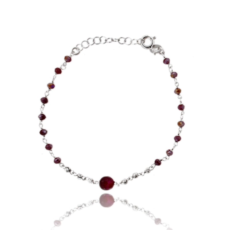BRACCIALE CON PIETRE IN ARGENTO TIT 925 CM 17-19