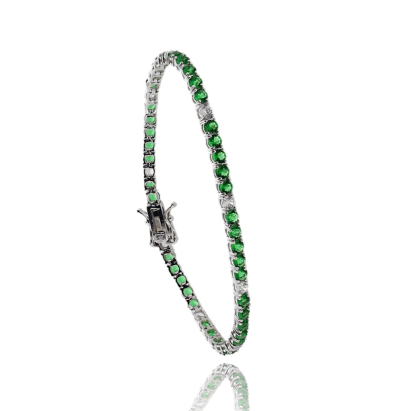 BRACCIALE TENNIS 4 GRIFFE CON ZIRCONI ALTERNATI 1-5 IN ARGENTO RODIATO TIT 925
