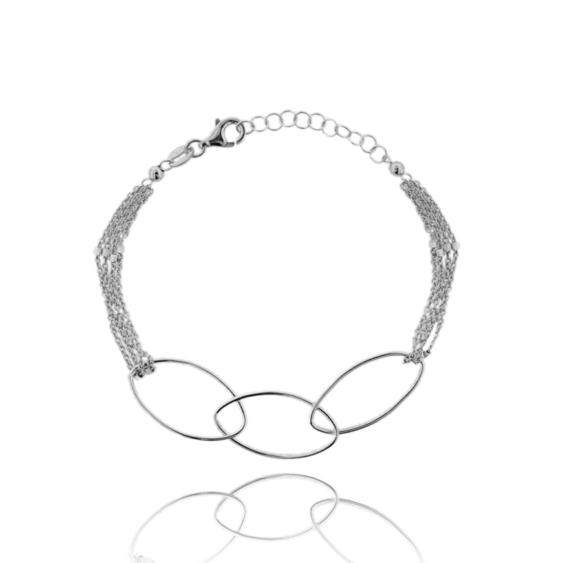 BRACCIALE CON SPOLE IN ARGENTO TIT 925‰ CM 17-19