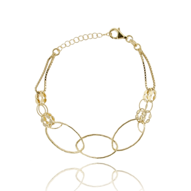 BRACCIALE CON SPOLE IN ARGENTO TIT 925‰ CM 17-19