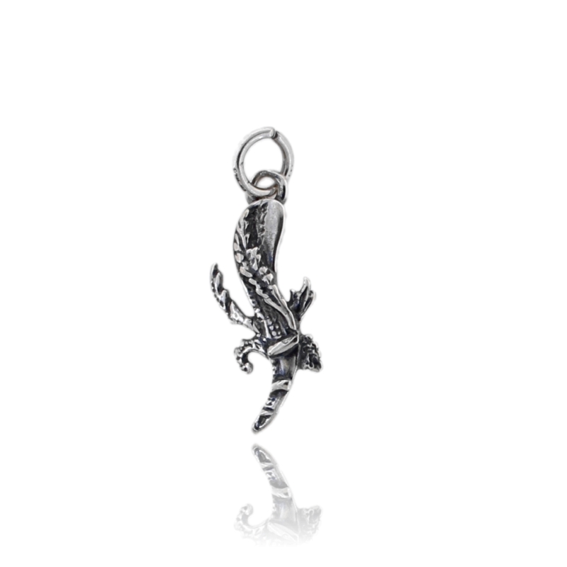 CIONDOLO ASSO DI BASTONI MM 31X13 IN ARGENTO MICROFUSO BRUNITO TIT 800‰
