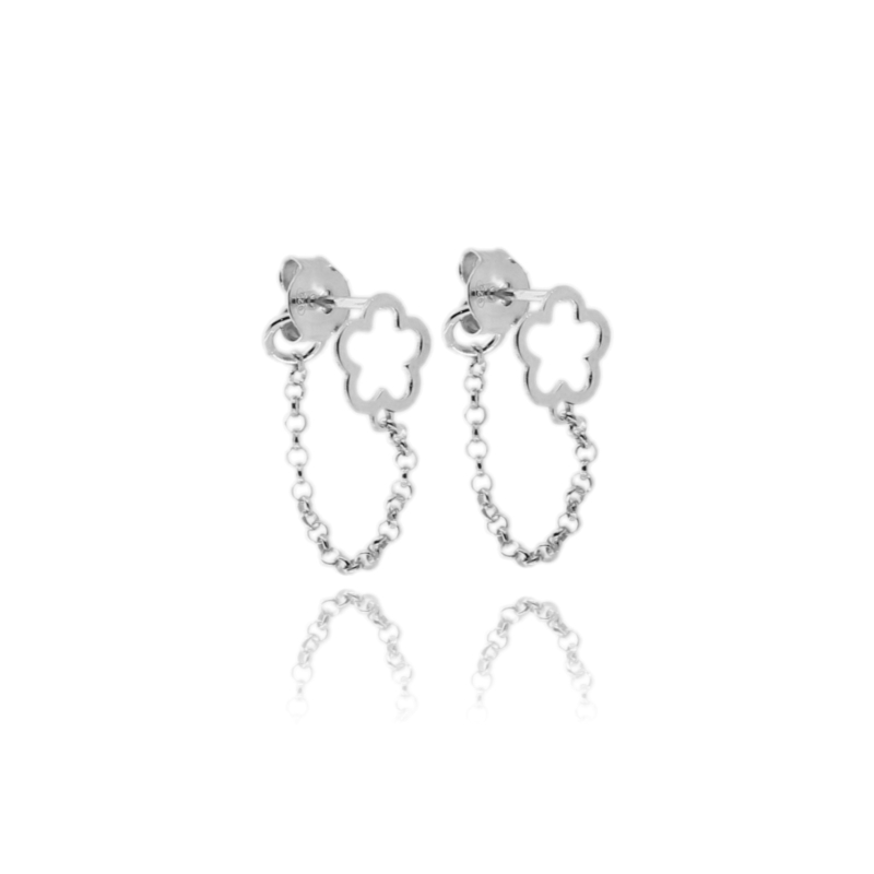 ORECCHINI FIORE CON ROLO' IN ARGENTO PATINATO TIT 925