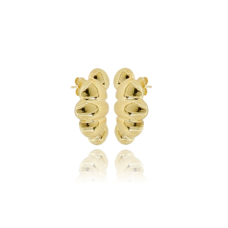 ORECCHINI VIRGOLA MM 27X15 IN ARGENTO ELETTROFORMATO TIT 925