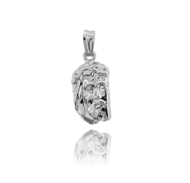 CIONDOLO VOLTO GESU' MM 22X12 IN ARGENTO RODIATO TIT 925