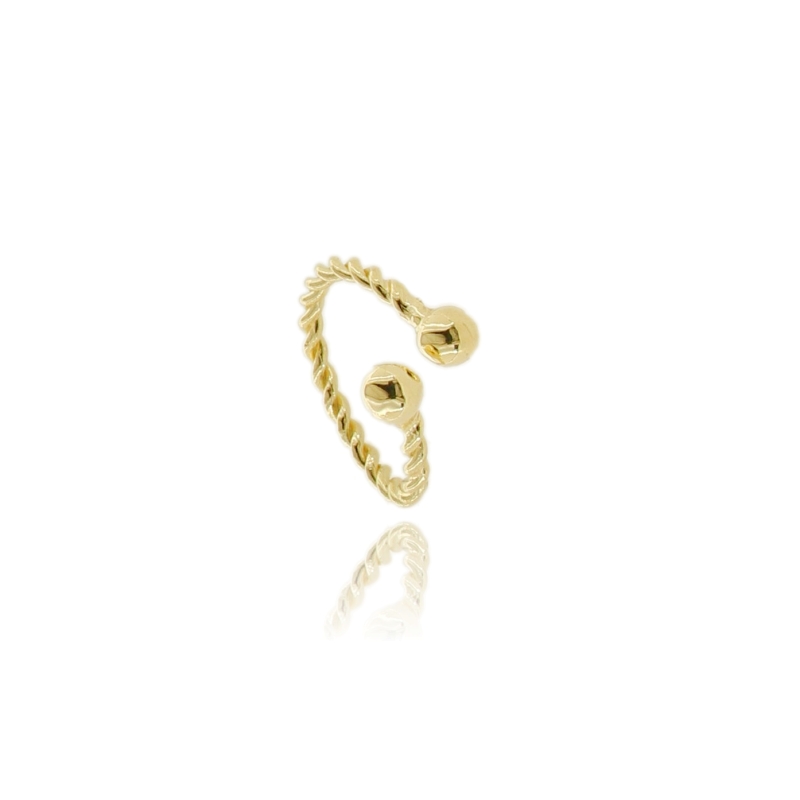 ANELLO IN ARGENTO DORATO TORCHON CONTRARIE TIT 925‰ MISURA REGOLABILE
