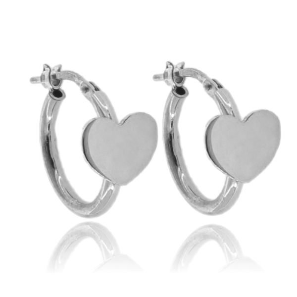 ORECCHINI A CERCHIO MM 12 A CANNA TONDA MM 2 CON SIMBOLO IN ARGENTO TIT 925‰