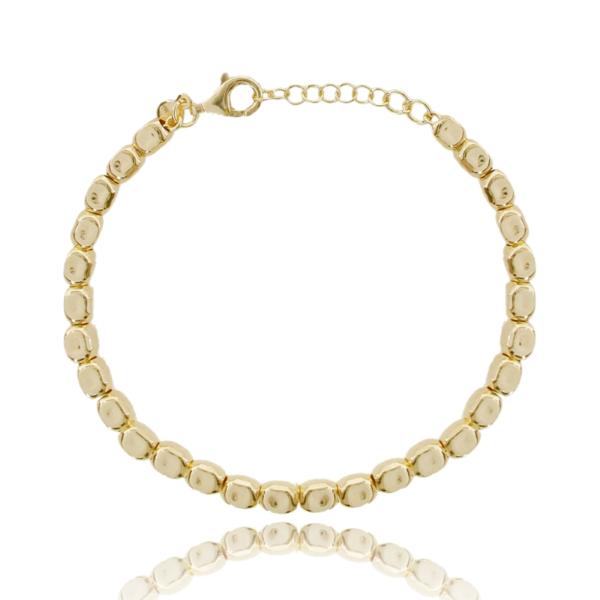 BRACCIALE CON PEPITE IN ARGENTO TIT 925 CM 17-19