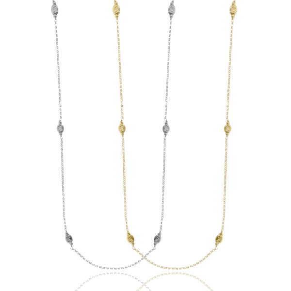 COLLANA ROLO' CON PEPITE IN ARGENTO TIT 925 CM 40-45