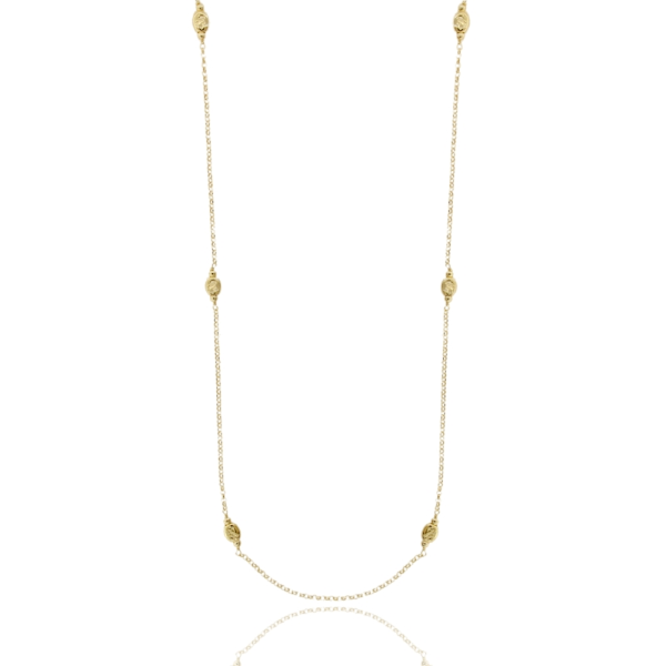 COLLANA ROLO' CON PEPITE IN ARGENTO TIT 925 CM 40-45