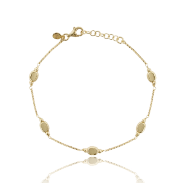 BRACCIALE CON PEPITE IN ARGENTO TIT 925 CM 17-19