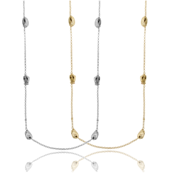 COLLANA ROLO' CON PEPITE IN ARGENTO TIT 925 CM 40-45