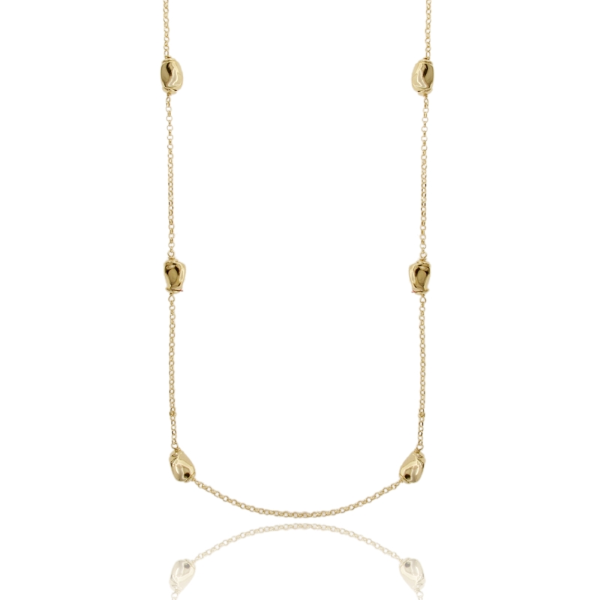 COLLANA ROLO' CON PEPITE IN ARGENTO TIT 925 CM 40-45