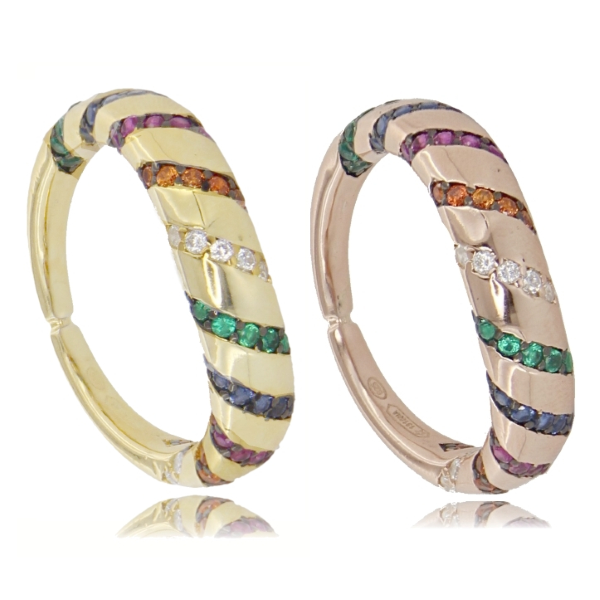 ANELLO IN ARGENTO TIT 925 E ZIRCONI COLORATI 