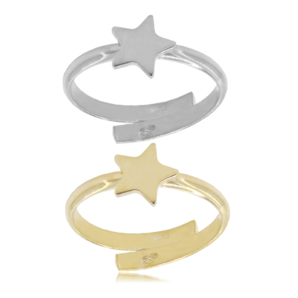 ANELLO CON STELLINA IN ARGENTO TIT 925‰ MISURA REGOLABILE