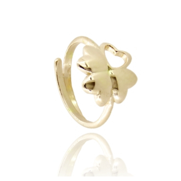 ANELLO QUADRIFOGLIO MM 12X12 IN AGRGENTO TIT 925‰ MISURA REGOLABILE