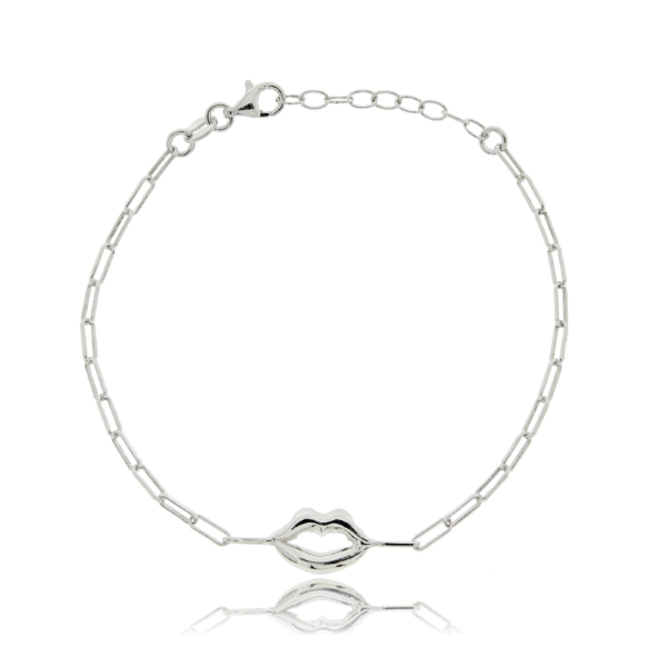 BRACCIALE FORZATINA CON BOCCA IN ARGENTO TIT 925 CM 17-19