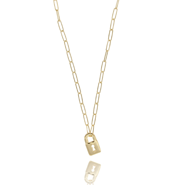 COLLANA FORZATINA CON LUCCHETTO IN ARGENTO TIT 925 CM 40-45