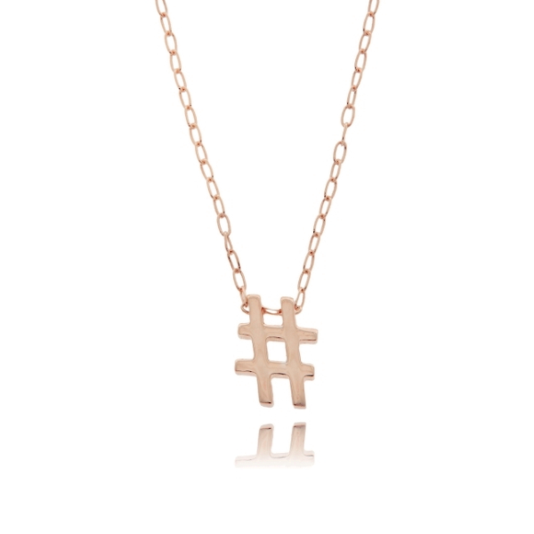COLLANA FORZATINA CON HASHTAG IN ARGENTO TIT 925 CM 40-45