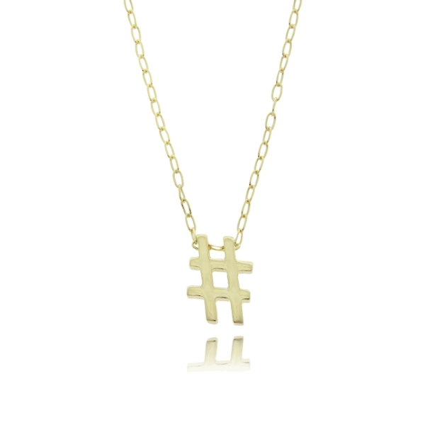 COLLANA FORZATINA CON HASHTAG IN ARGENTO TIT 925 CM 40-45