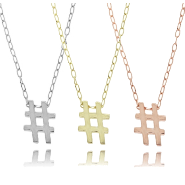 COLLANA FORZATINA CON HASHTAG IN ARGENTO TIT 925 CM 40-45